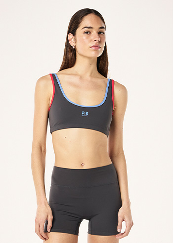 Soft luxe scoop bra in gunmetal