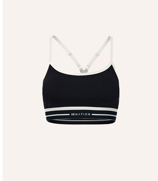ADVANTAGE SPORTS BRA IN BLACK & WHISPER WHITE