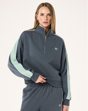Align zip neck sweat in thunder