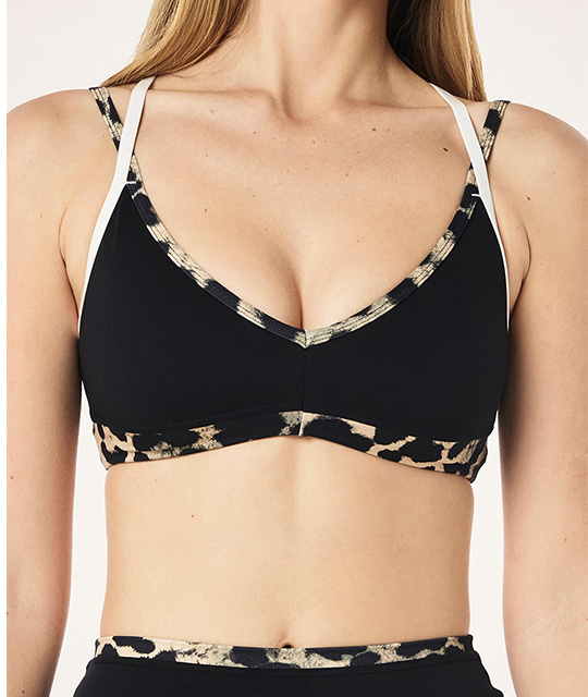 PARAMOUNT SPORTS BRA IN BLACK & LEOPARD