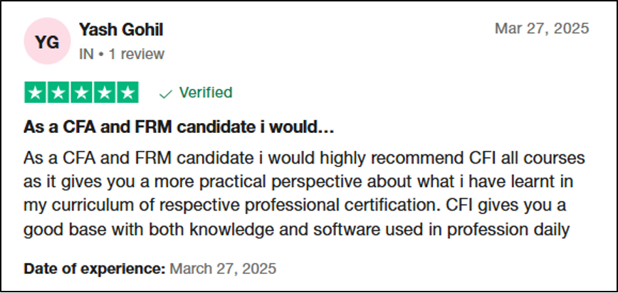 Here's feedback from a learner