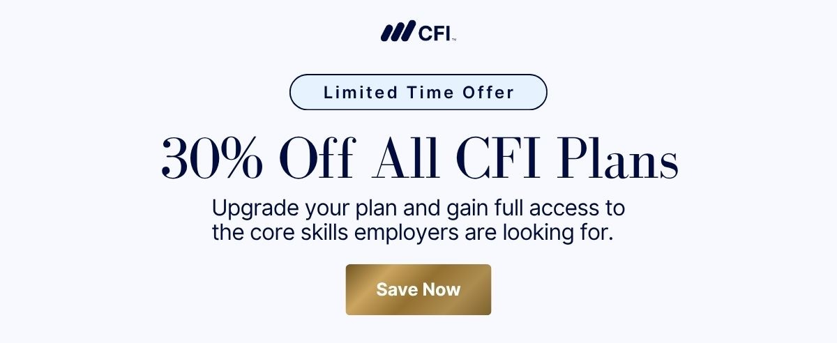 Limited time offer: 30% off all CFI Plans