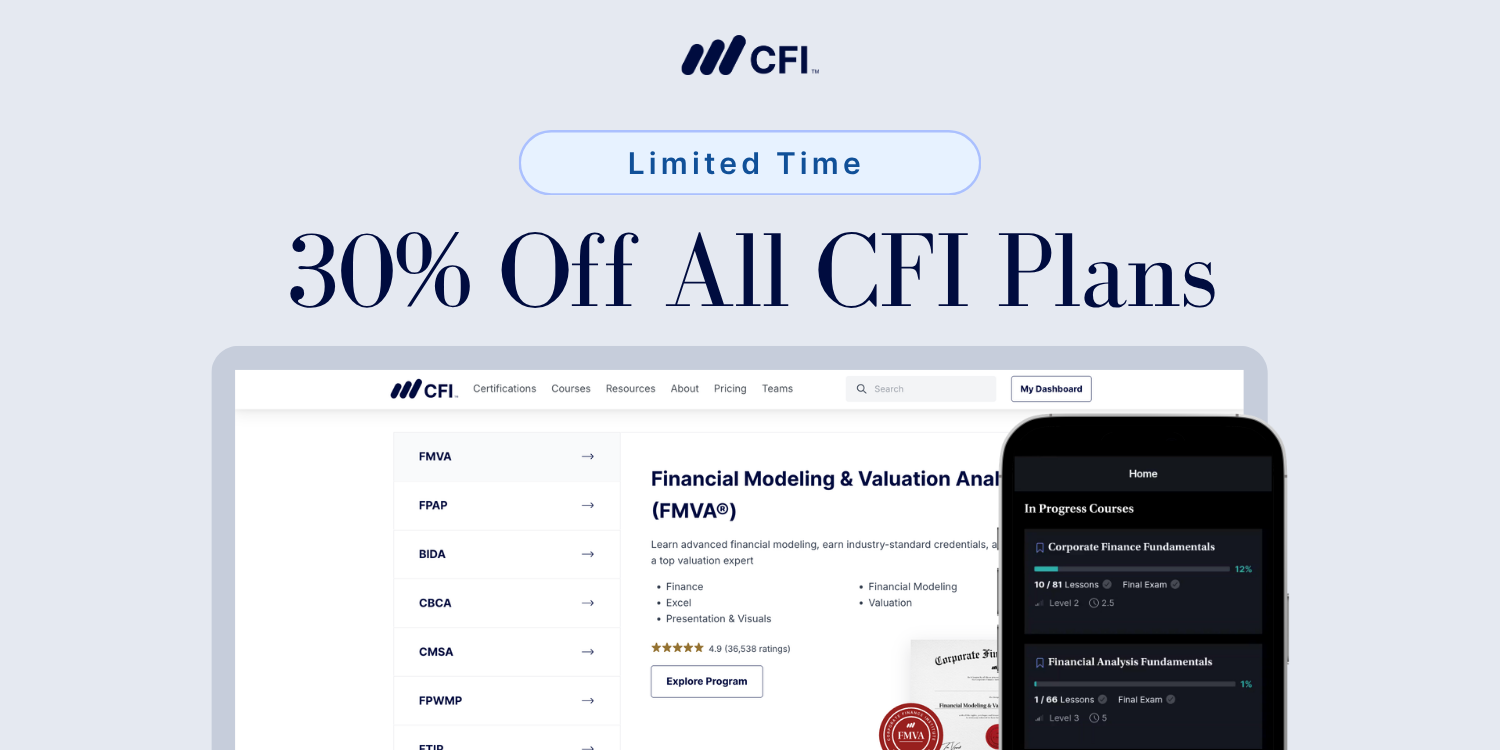 Limited time. 30% off all CFI Plans