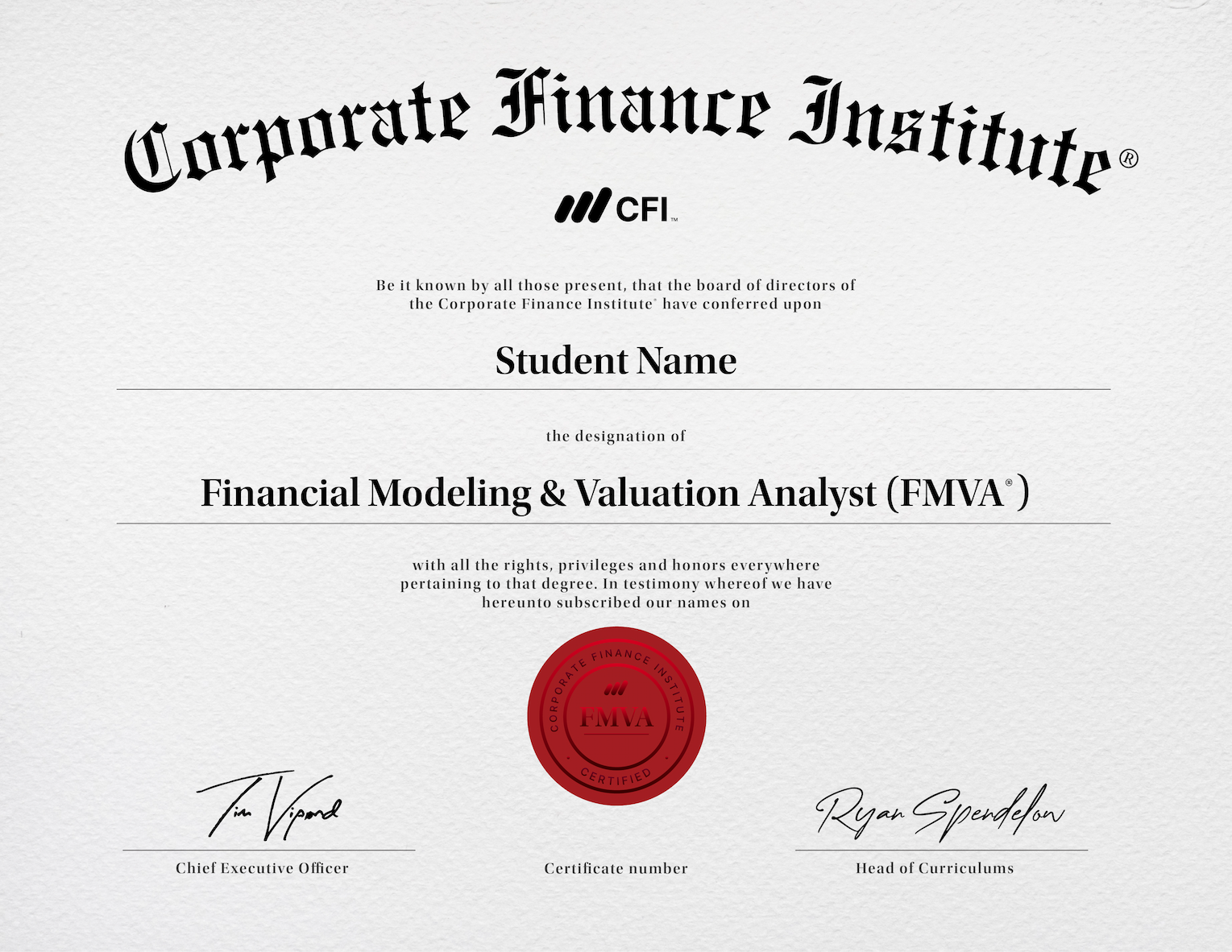 Financial Modeling & Valuation Analyst (FMVA) Program