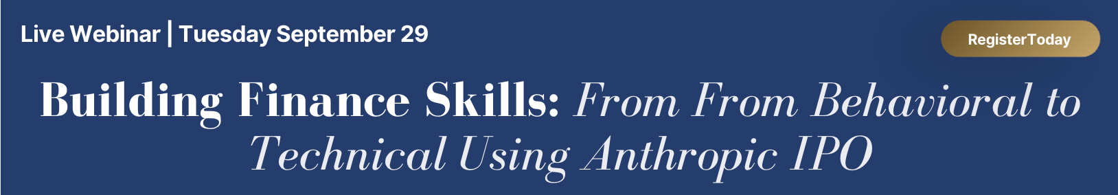 Free Live Webinar - Join Us