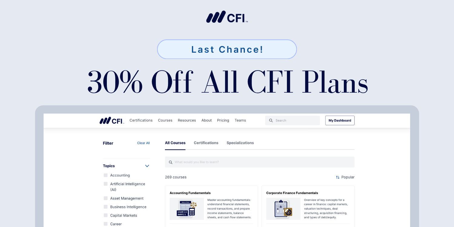 Last Chance! 30% off all CFI plans