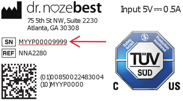 Factory Serial Number Registration – Dr. Noze Best