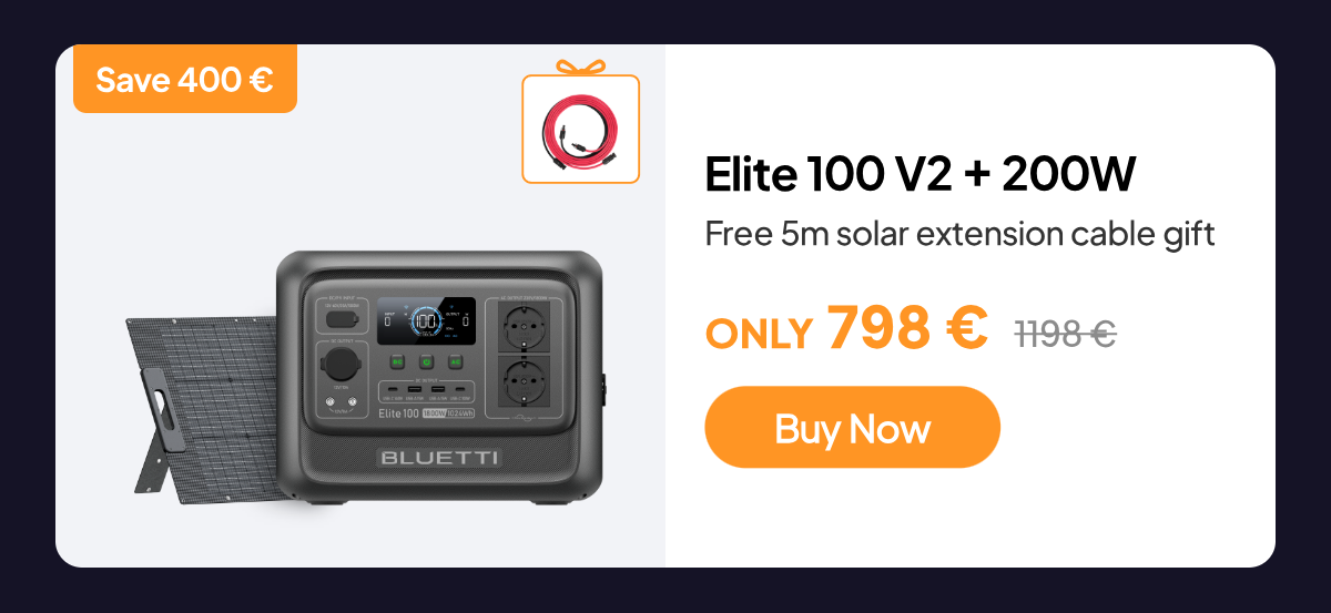 BLUETTI EU Elite 100 V2+200W Solar Kit