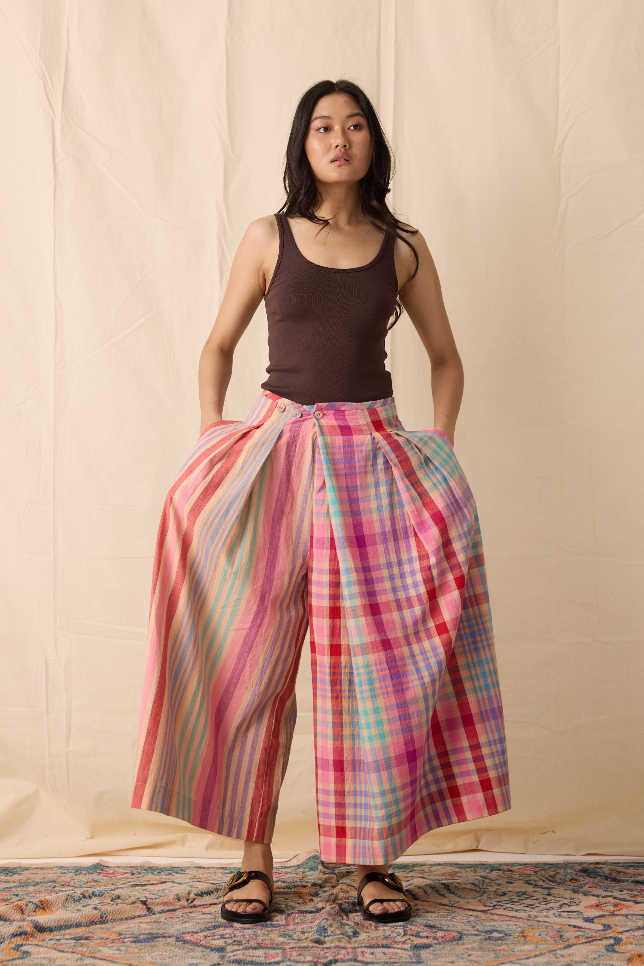 FRIDA PANTS | POPSICLE CHEX + STRIPE