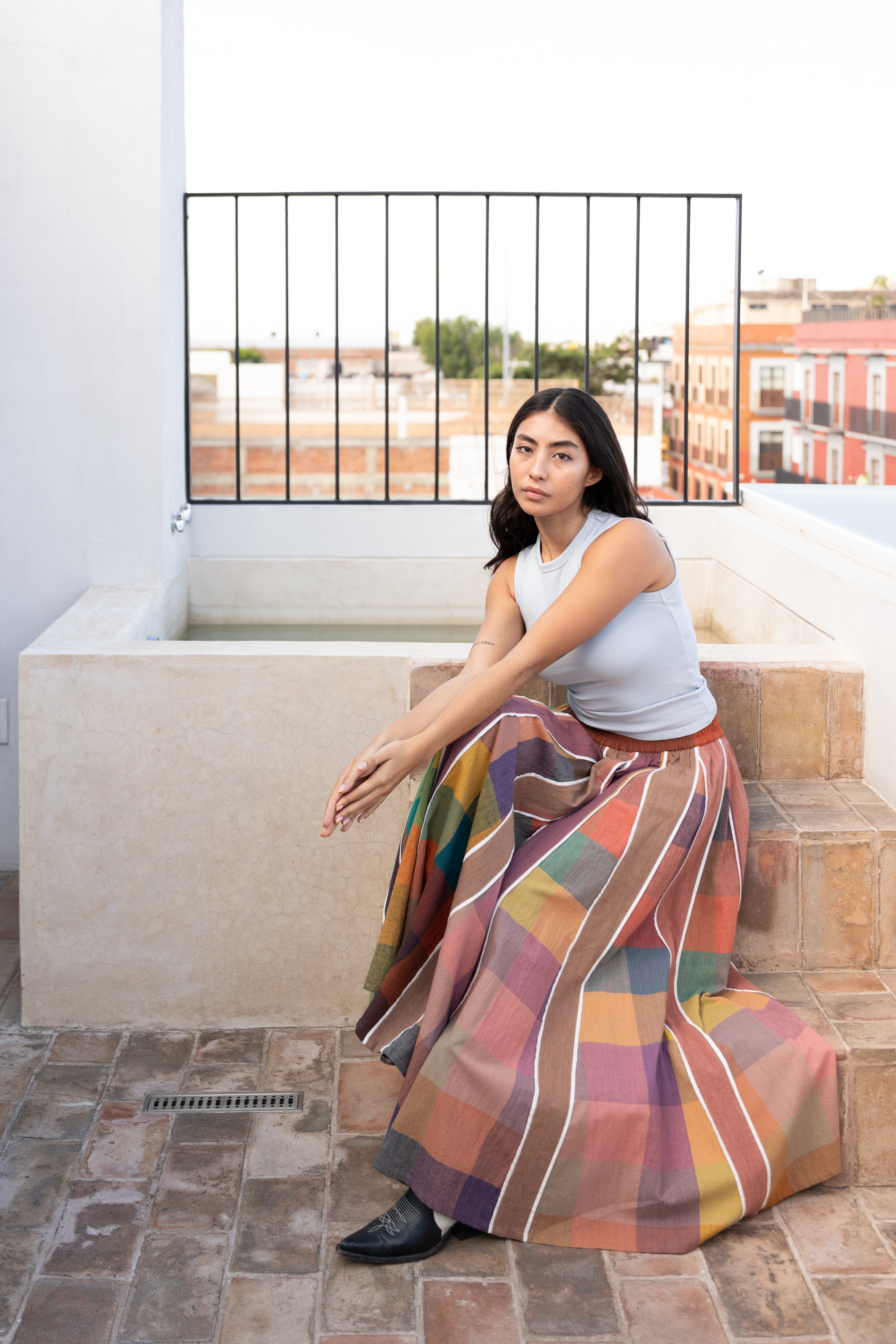 KATE SKIRT | CONFETTI CHEX X STRIPES