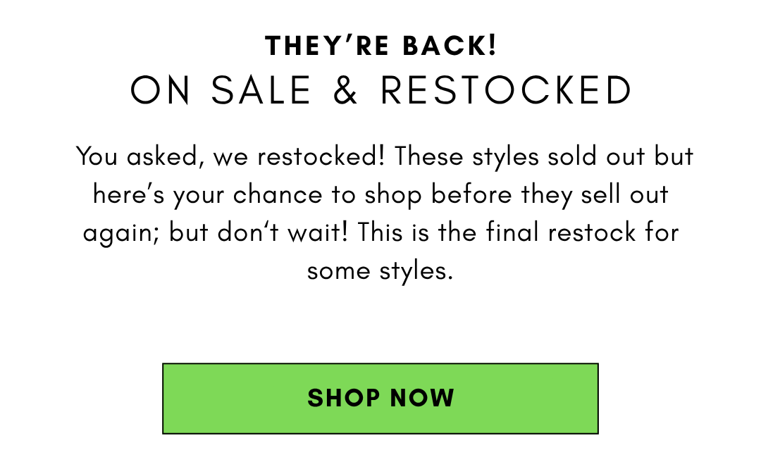 Sale is Restocked
