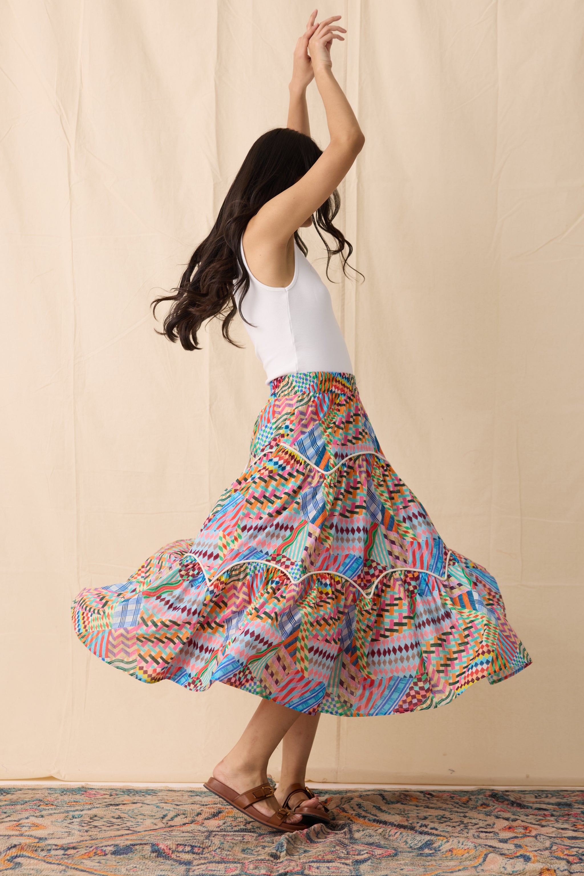 MOSS SKIRT | PATCHWORK PRINT