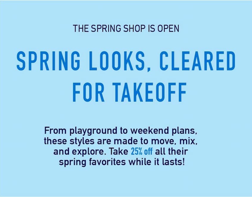 shop 25% OFF SPRING