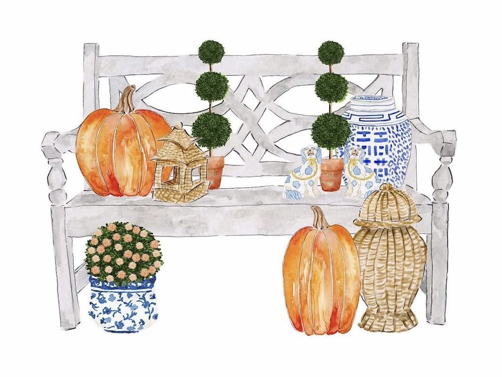 Late summer styling with light textures, fresh blooms, and seasonal accents transitioning into fall.
