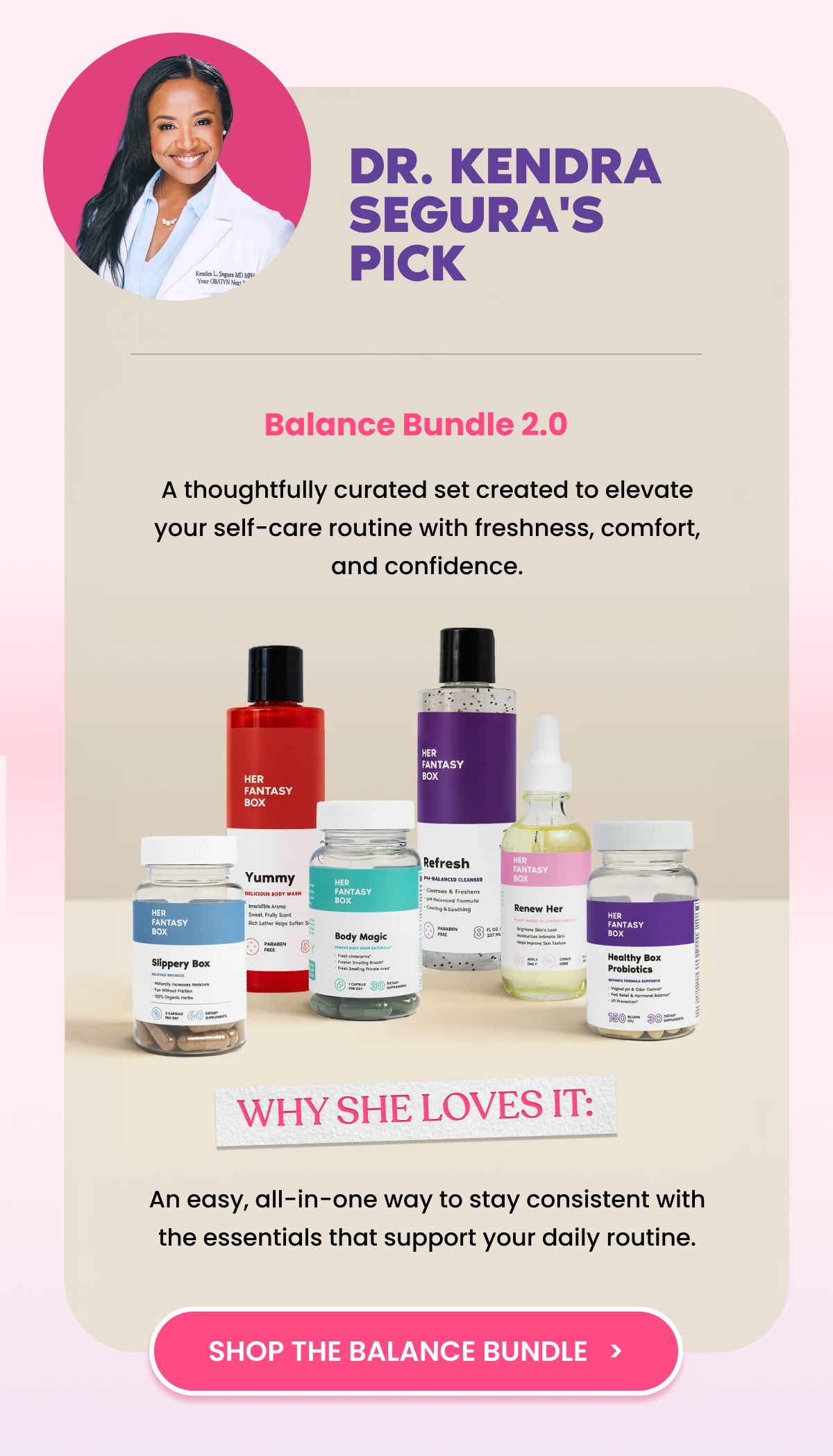 DR. KENDRA SEGURA'S PICK
