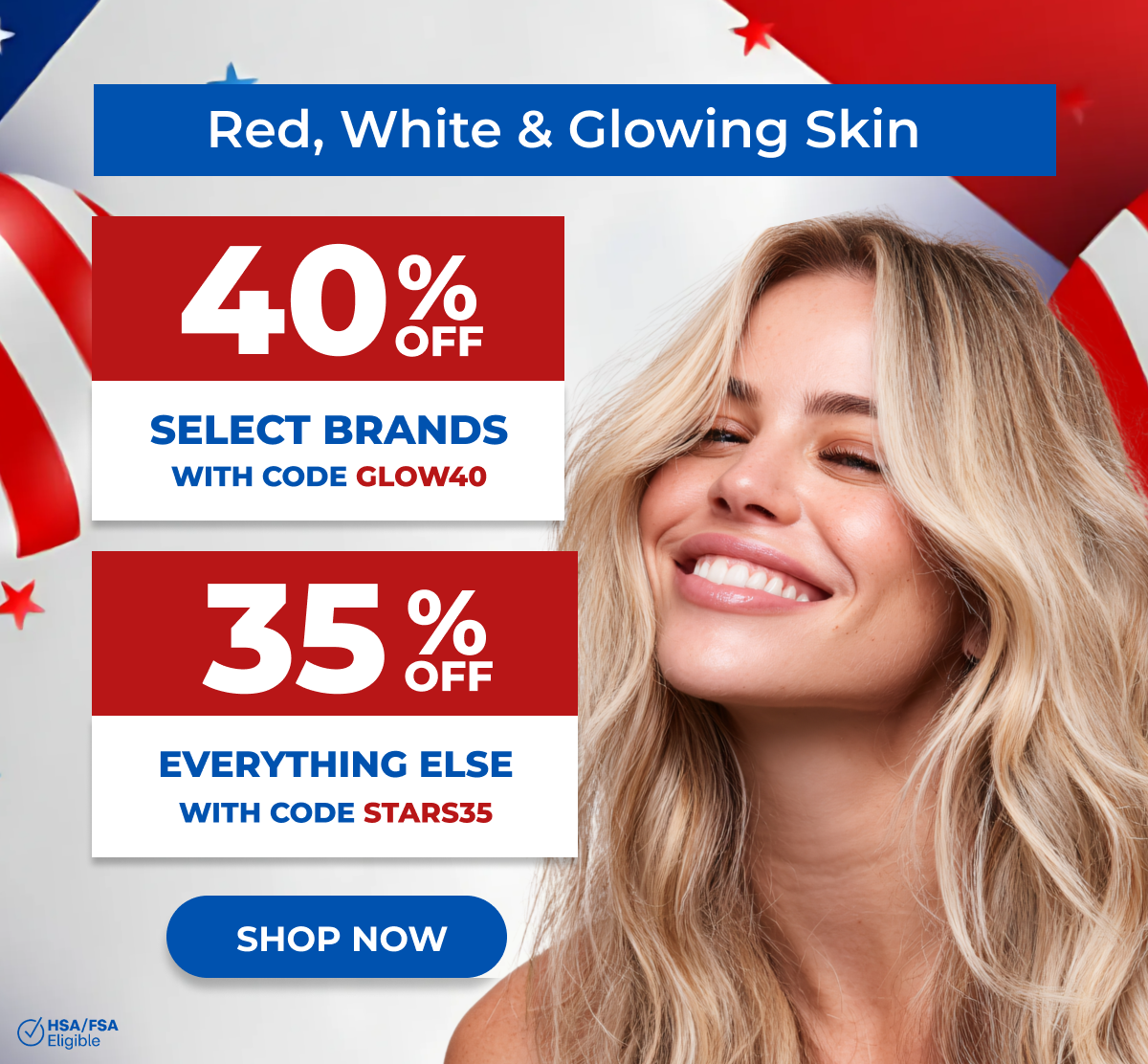 Red, White & Glowing Skin