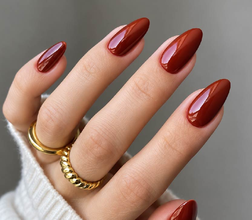 Chocolate Red DND DIVA #251 on nails