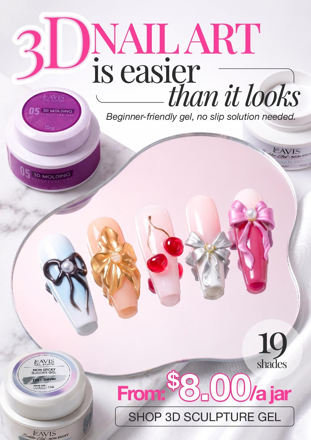 3D nail art - non-sticky gel