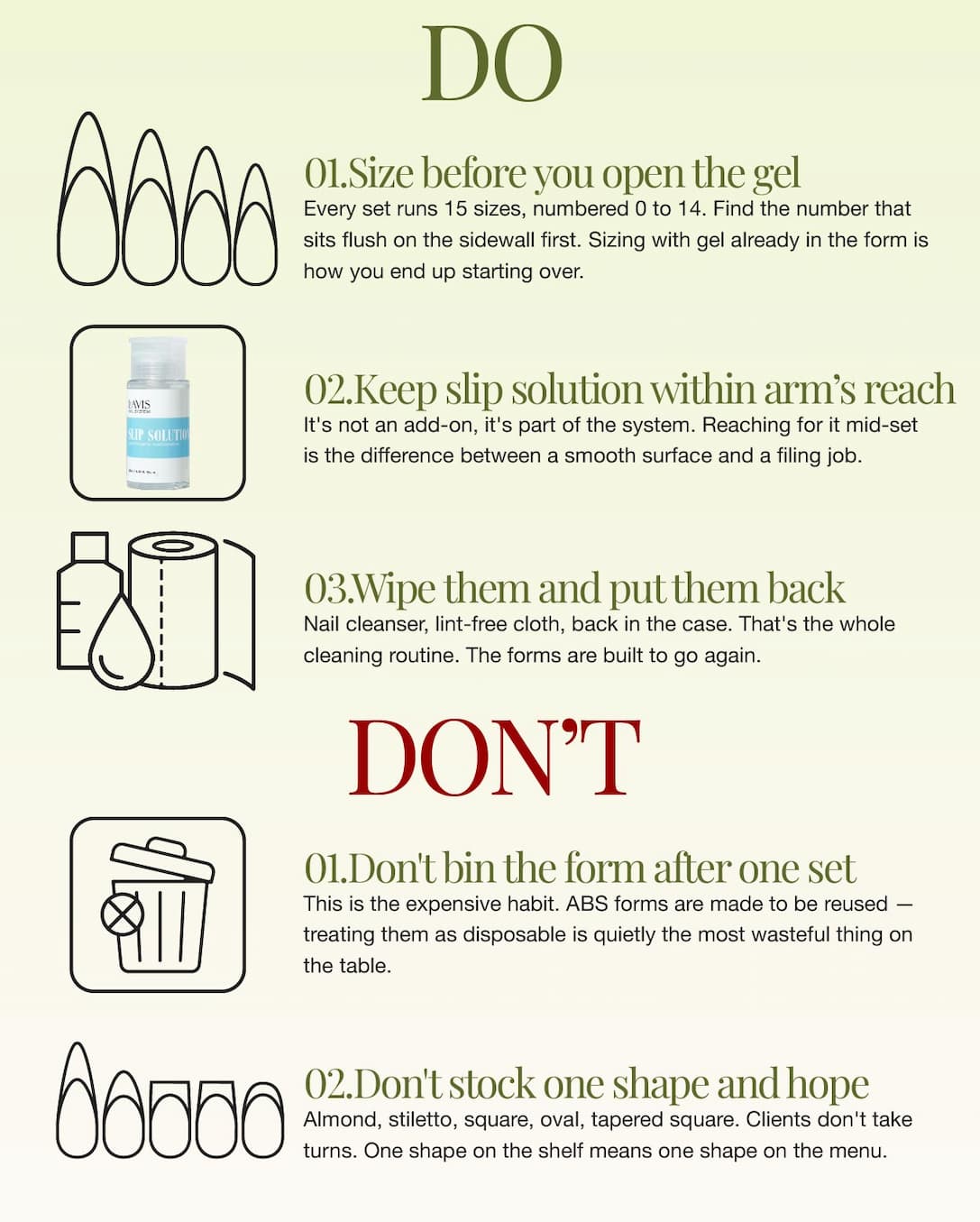 Do & Don't for Dual Forms