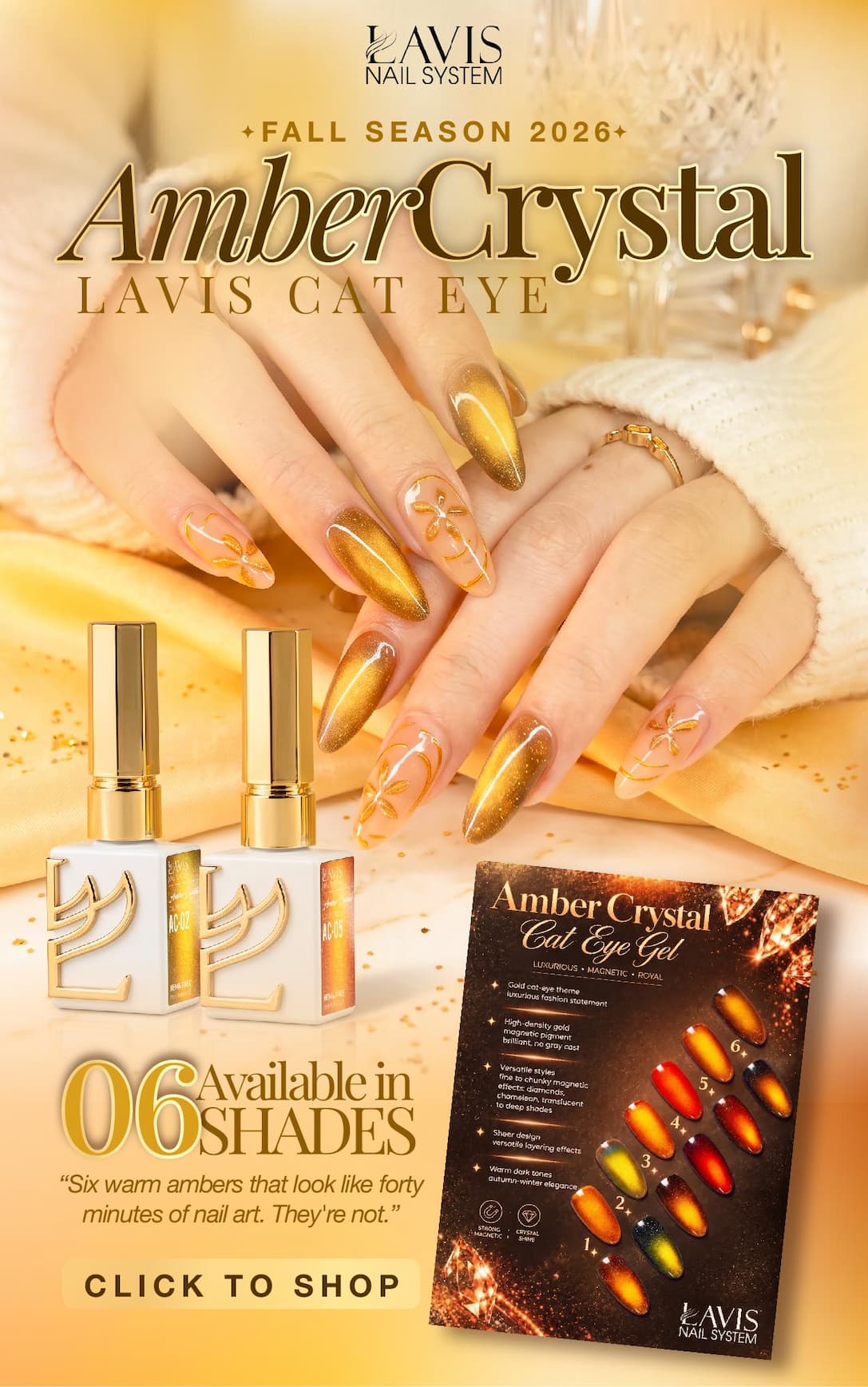 LAVIS Amber Crystal Cat Eye — six new shades