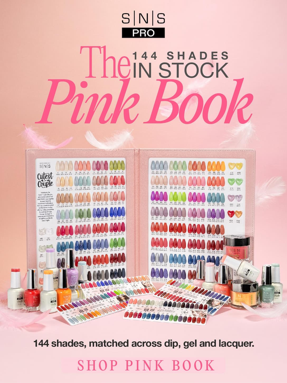 SNS Pro The Pink Book — 144 matched shades in dip, gel and lacquer