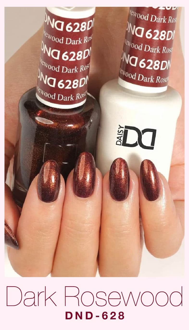 DND 628 Dark Rosewood gel polish