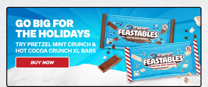 GO BIG FOR THE HOLIDAYS! Try pretzel mint crunch & hot cocoa crunch XL bars! Buy now!