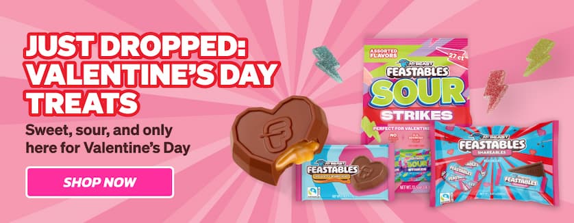 Just dropped: Valentine's Day treats! Sweet, sour, and only here for Valentine's Day. Shop now!