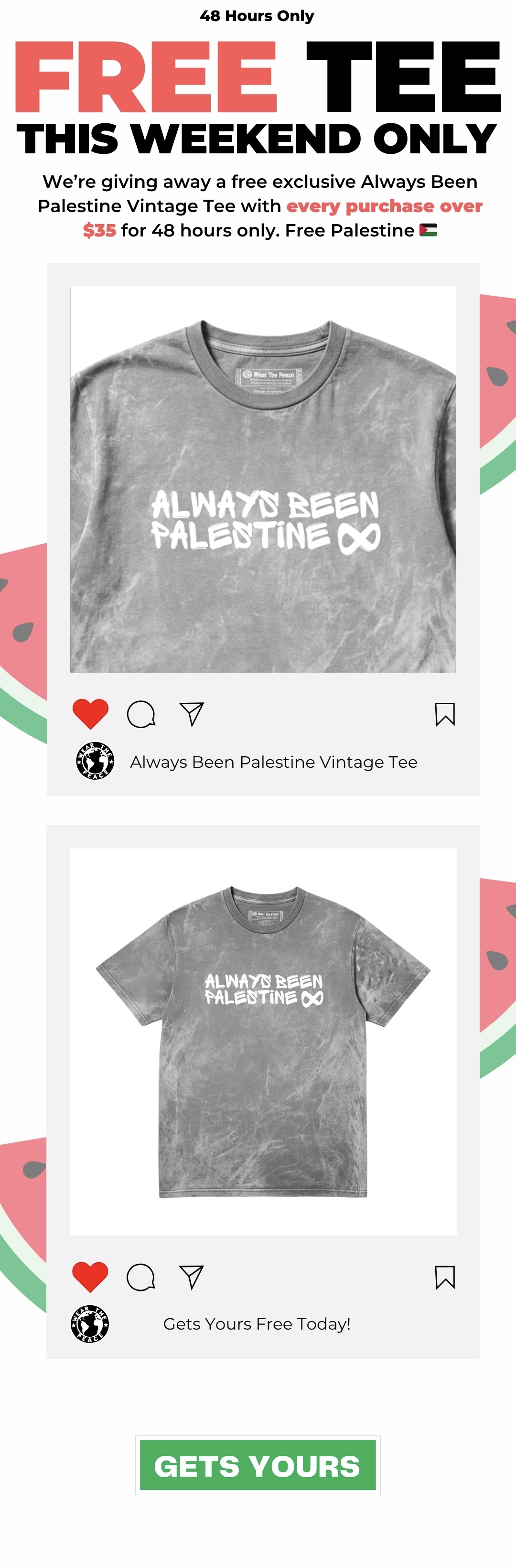 Always Been Palestine Vintage Tee