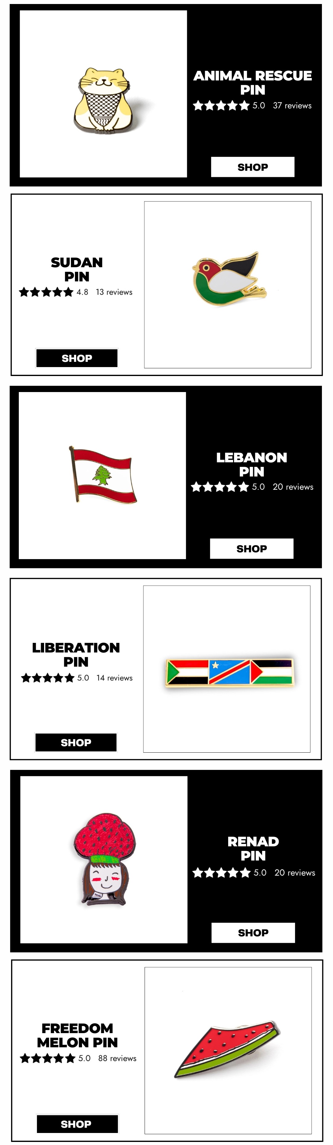 Pins For Humanity - Each pin gives back