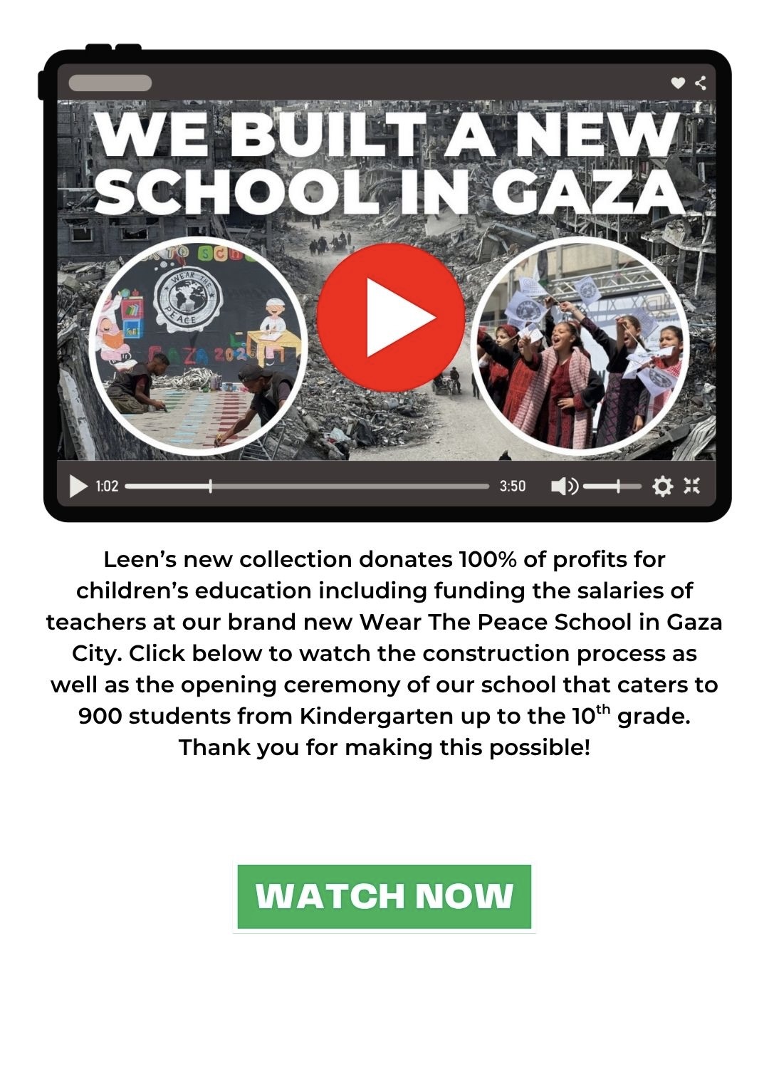 We built a new school in Gaza