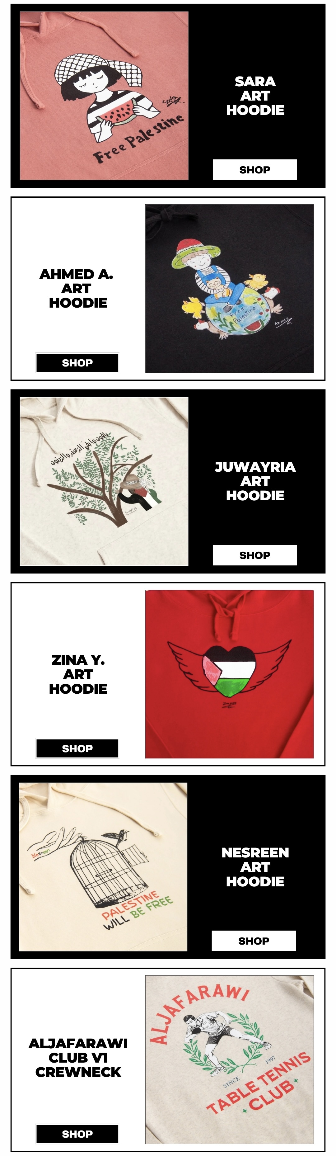 Sara Art Hoodie | Ahmed A Art Hoodie | Juwariya Art Hoodie | Zina Y Art Hoodie
