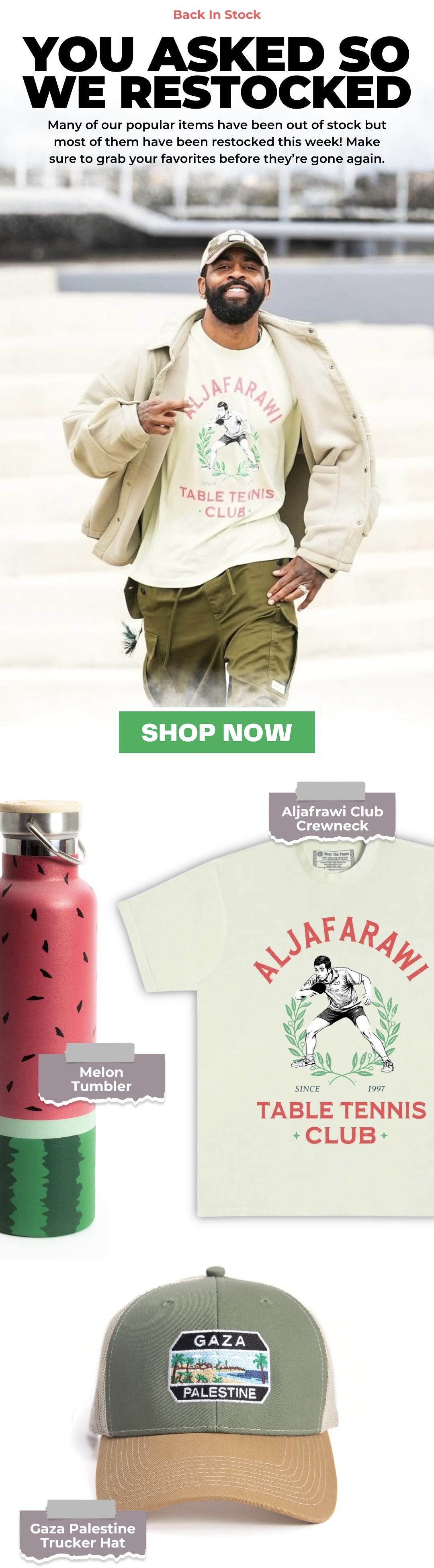 WTP popular items are restocked 