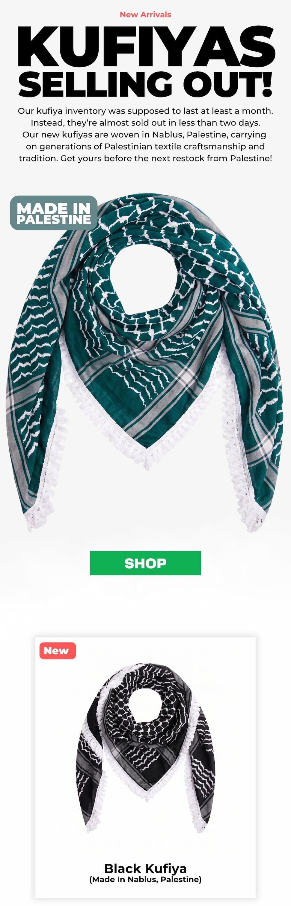 Wear The Peace Kufiyas Are Almost Gone