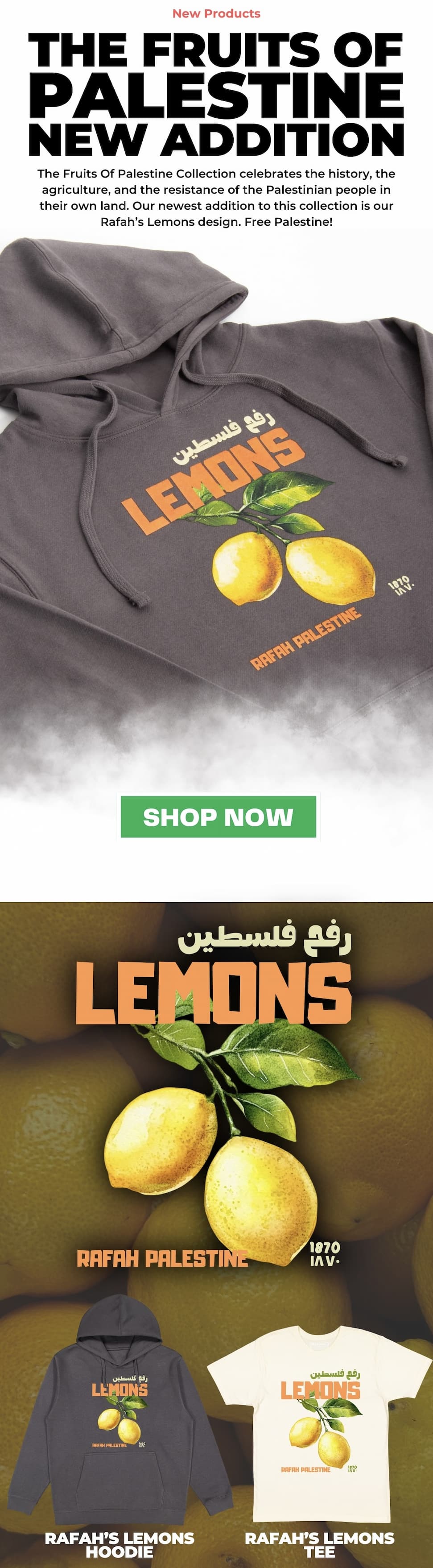 New Fruits of Palestine Addictions 