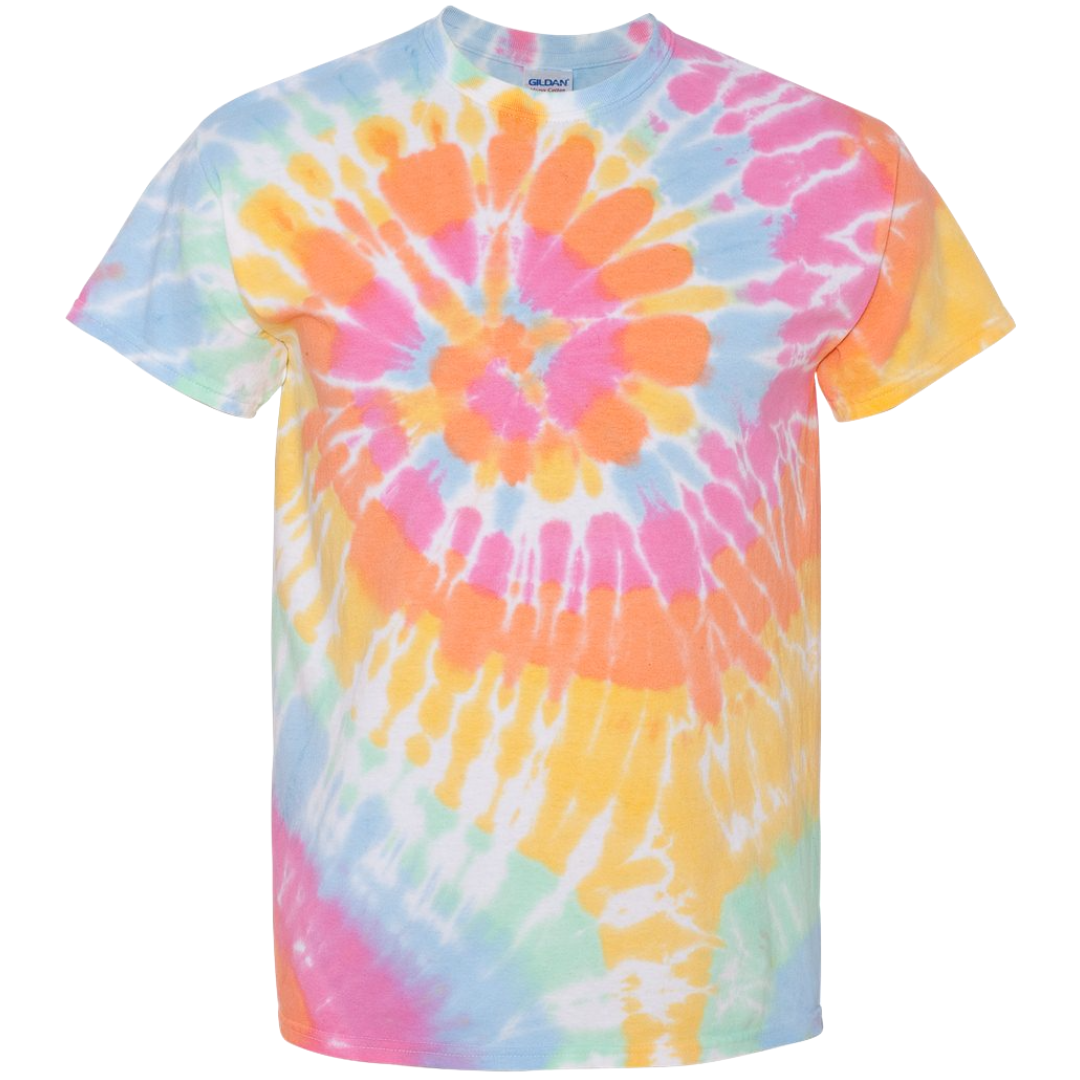 Tie-Dyed Multi-Color Spiral Short Sleeve T-shirt