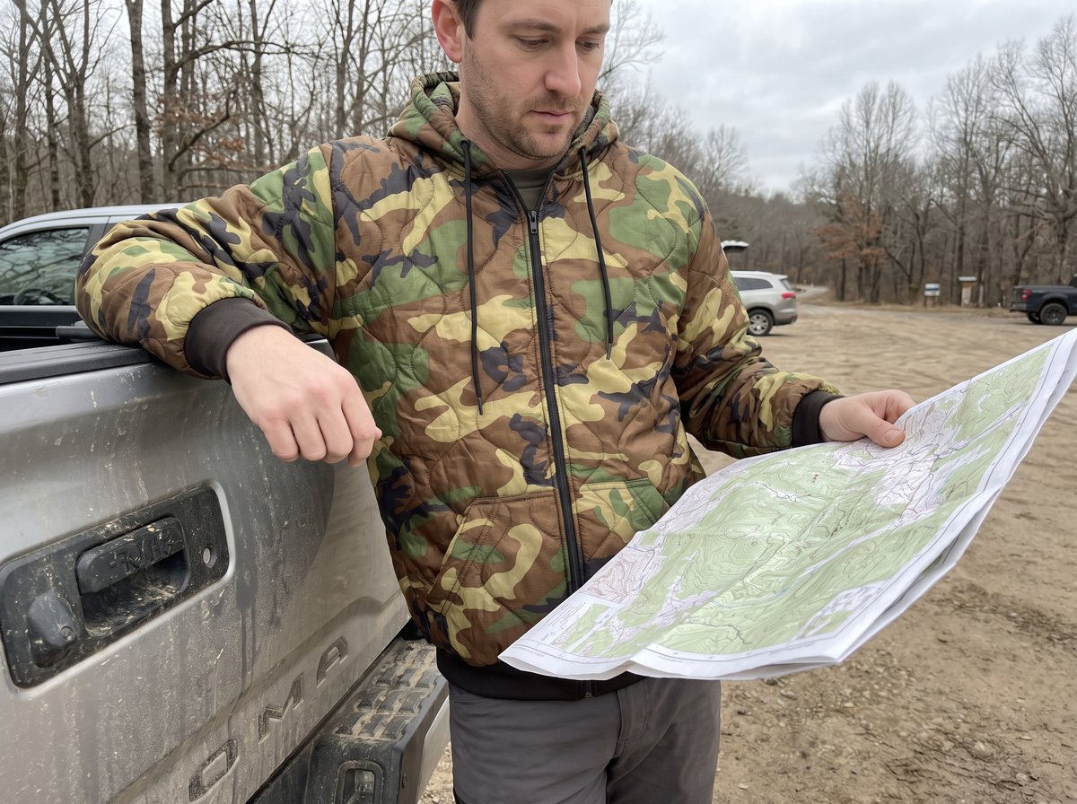 Woobie jacket at a trailhead tailgate