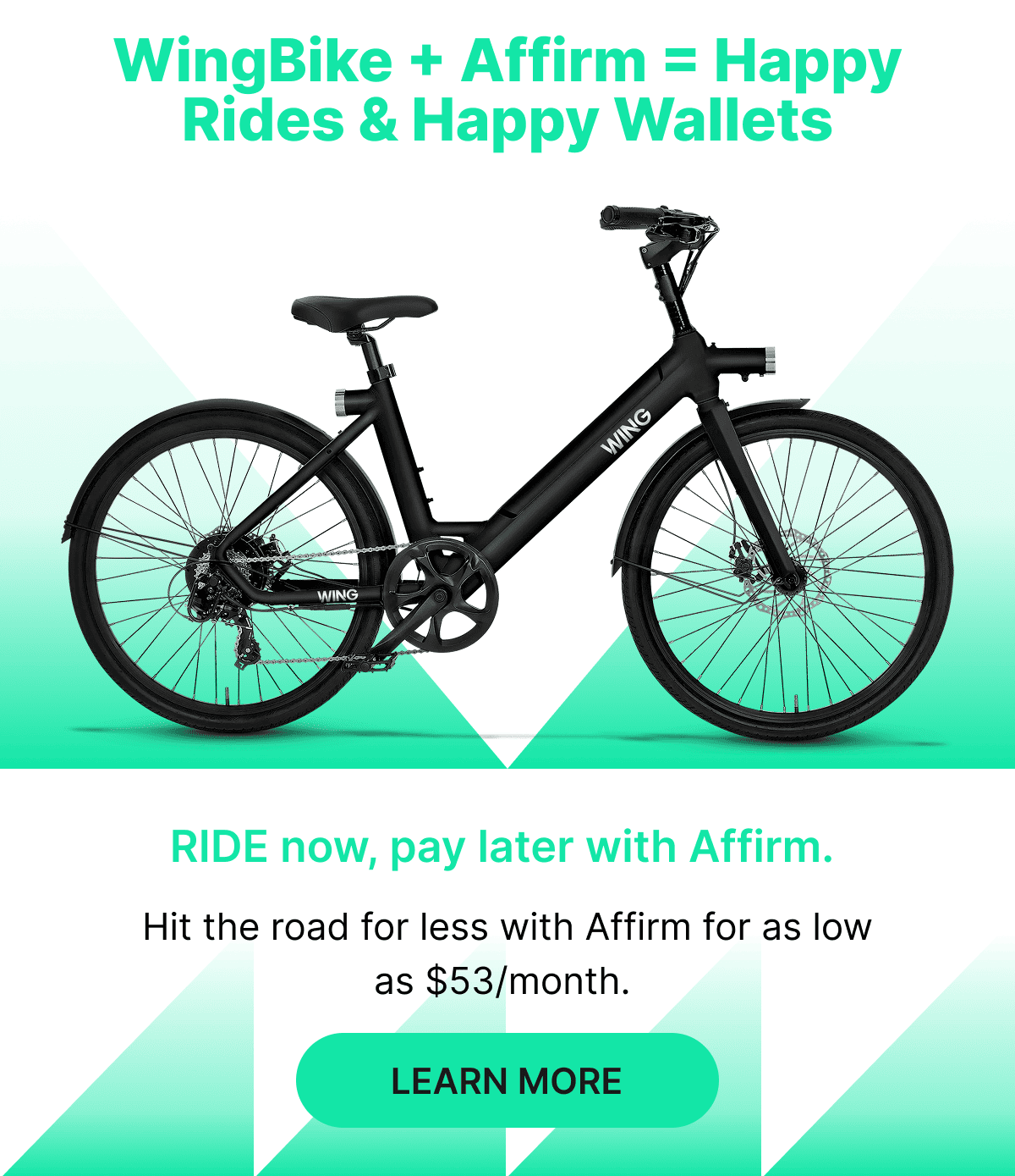 RIDE now, pay later with Affirm.