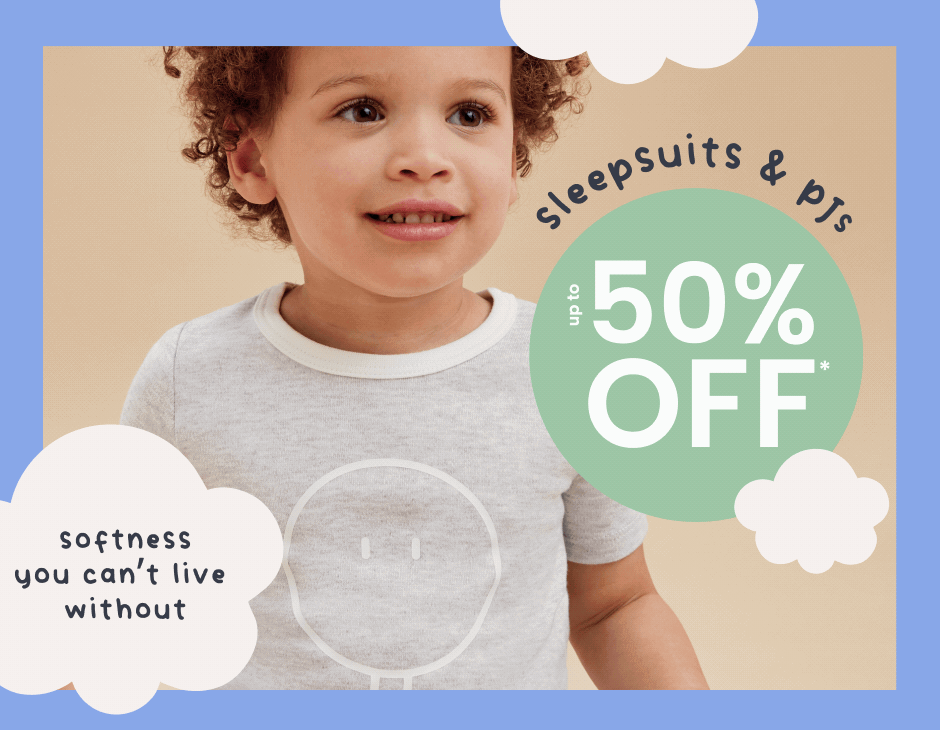 sleepsuits & PJs up to 50% OFF
