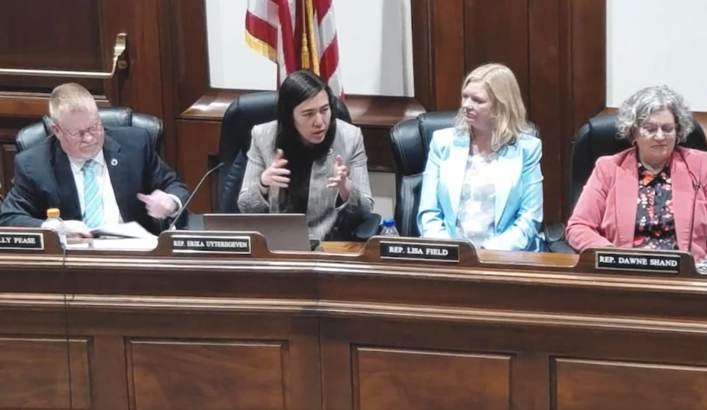 Erika speaking on the House floor in support of the Chapter 90 transportation bond bill