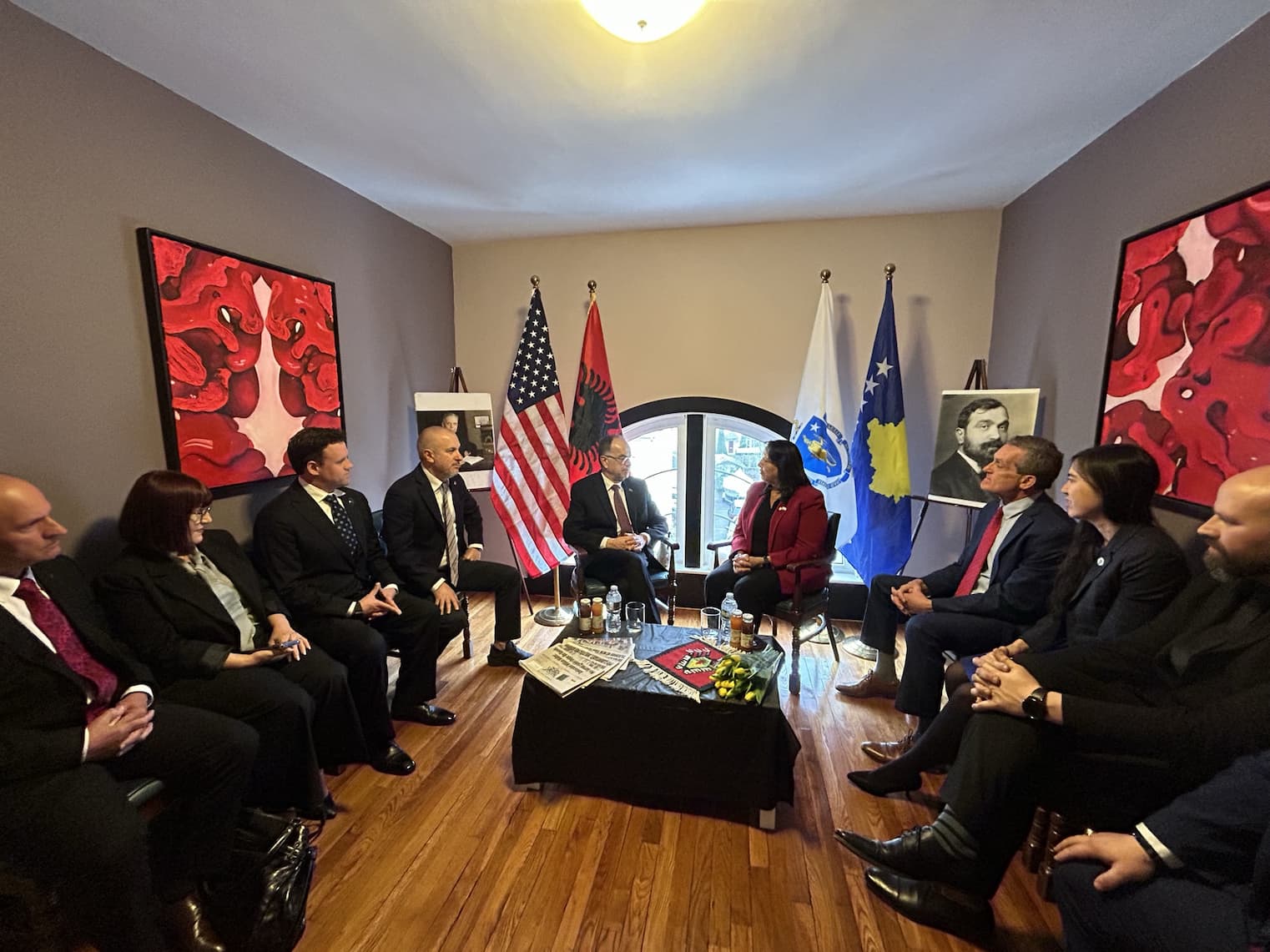 Erika representing the Massachusetts Legislature at a diplomatic meeting