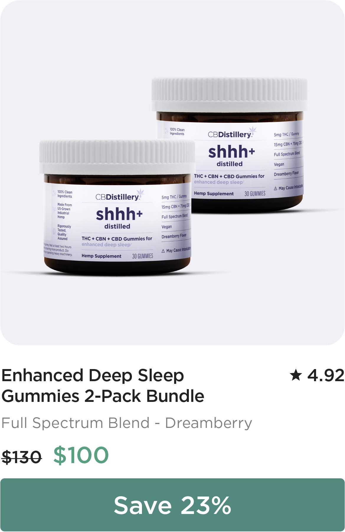 Enhanced Deep Sleep Gummies 2-Pack Bundle. Individual Price: $135. Bundle Price: $100. Save 23%