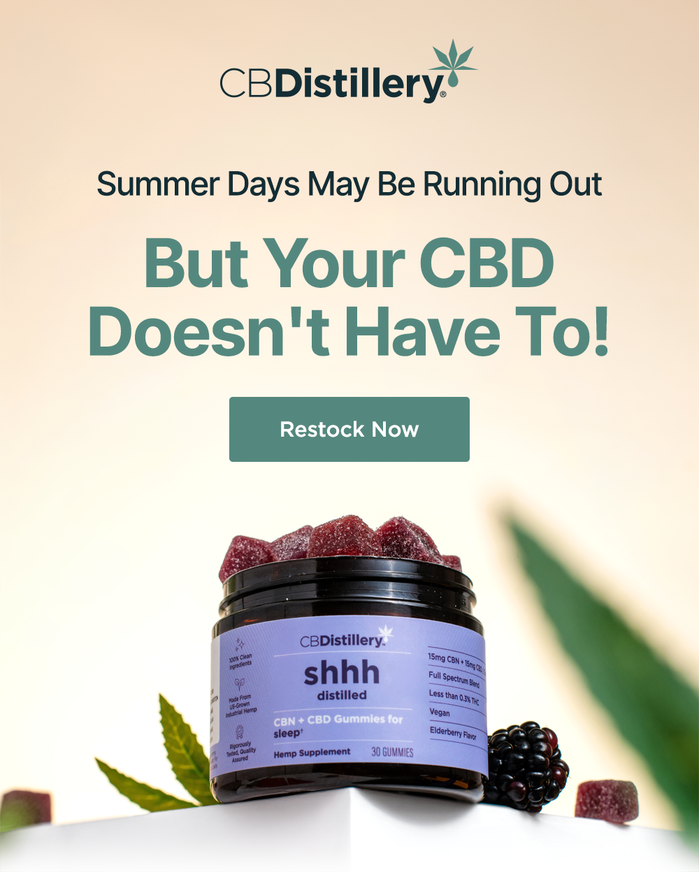 Summer Days May Be Running Out But Your CBD Doesn't Have To! Restock Now