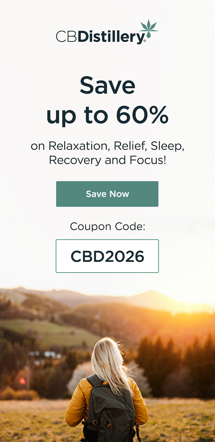 Save up to 60% on Relaxation, Relief, Sleep, Recovery and Focus! Save Now with coupon code CBD2026