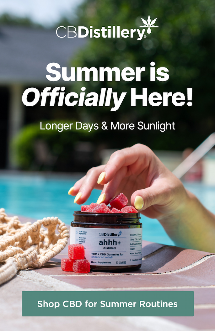 Summer is *officially* here! Longer Days & More Sunlight. Shop CBD for Summer Routines Summer is *officially* here! Longer Days & More Sunlight. Shop CBD for Summer Routines