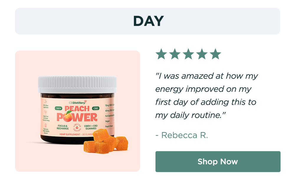 DAY: "I was amazed at how my energy improved on my first day of adding this to my daily&nbsp;routine." - REBECCA R. Shop Now. 
