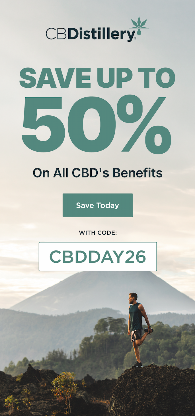 Save up to 50% On All CBD's Benefits! Save Today with code CBDDAY26 Save up to 50% On All CBD's Benefits! Save Today with code CBDDAY26