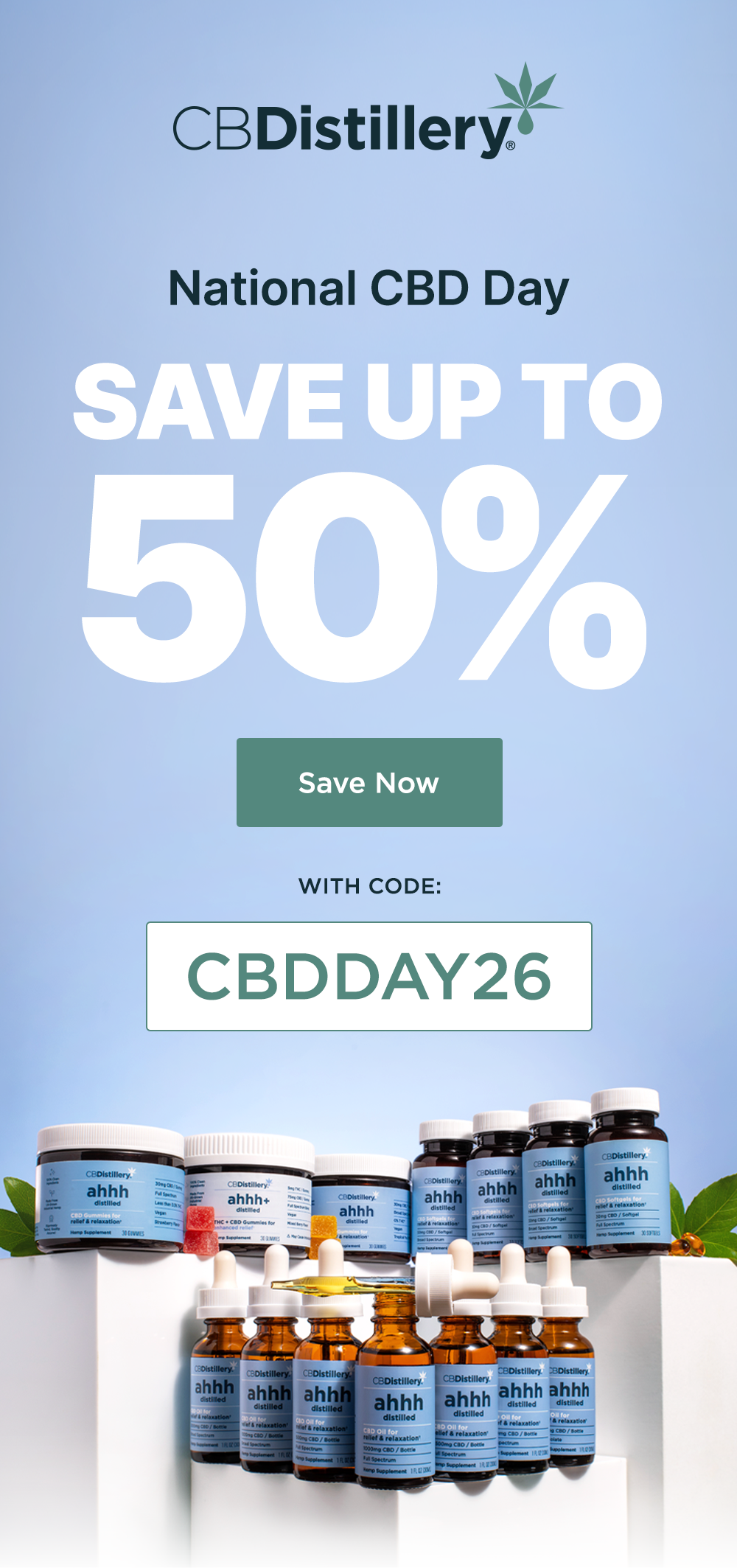 National CBD Day: Save up to 50%! Save Now with code CBDDAY26