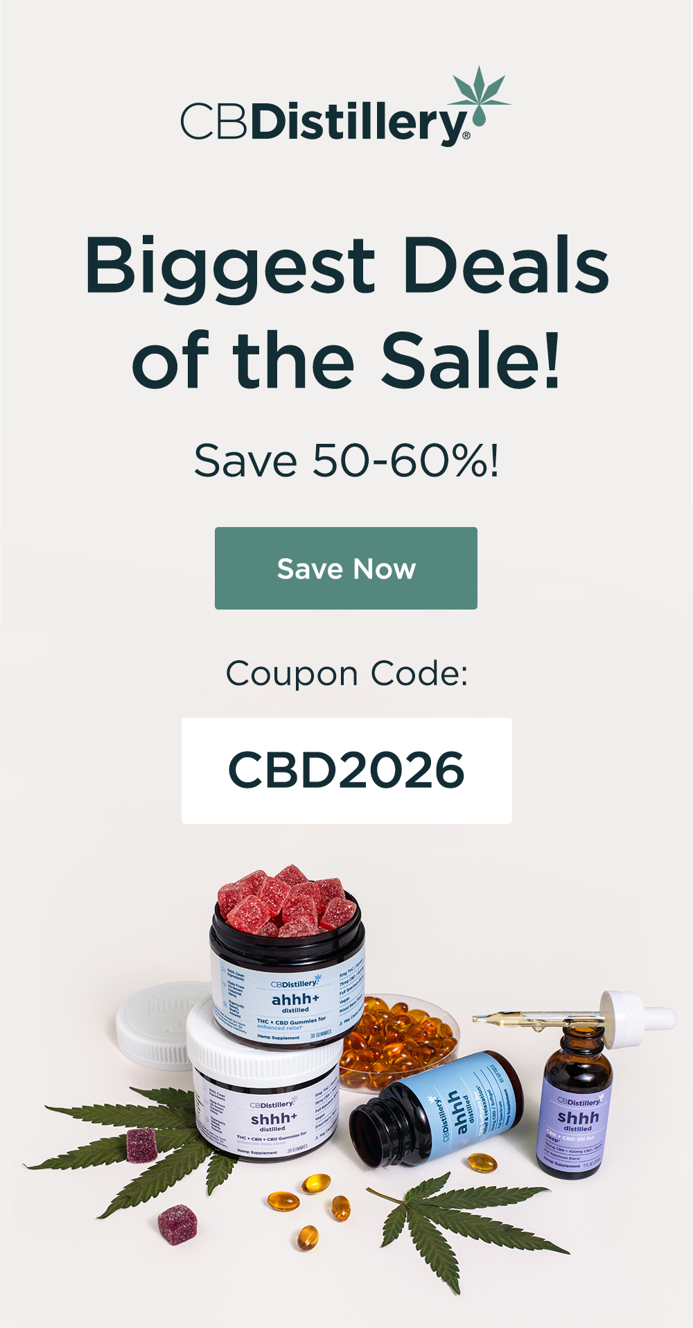 Biggest Deals of the Sale! Save 50-60% with coupon code CBD2026. Save Now