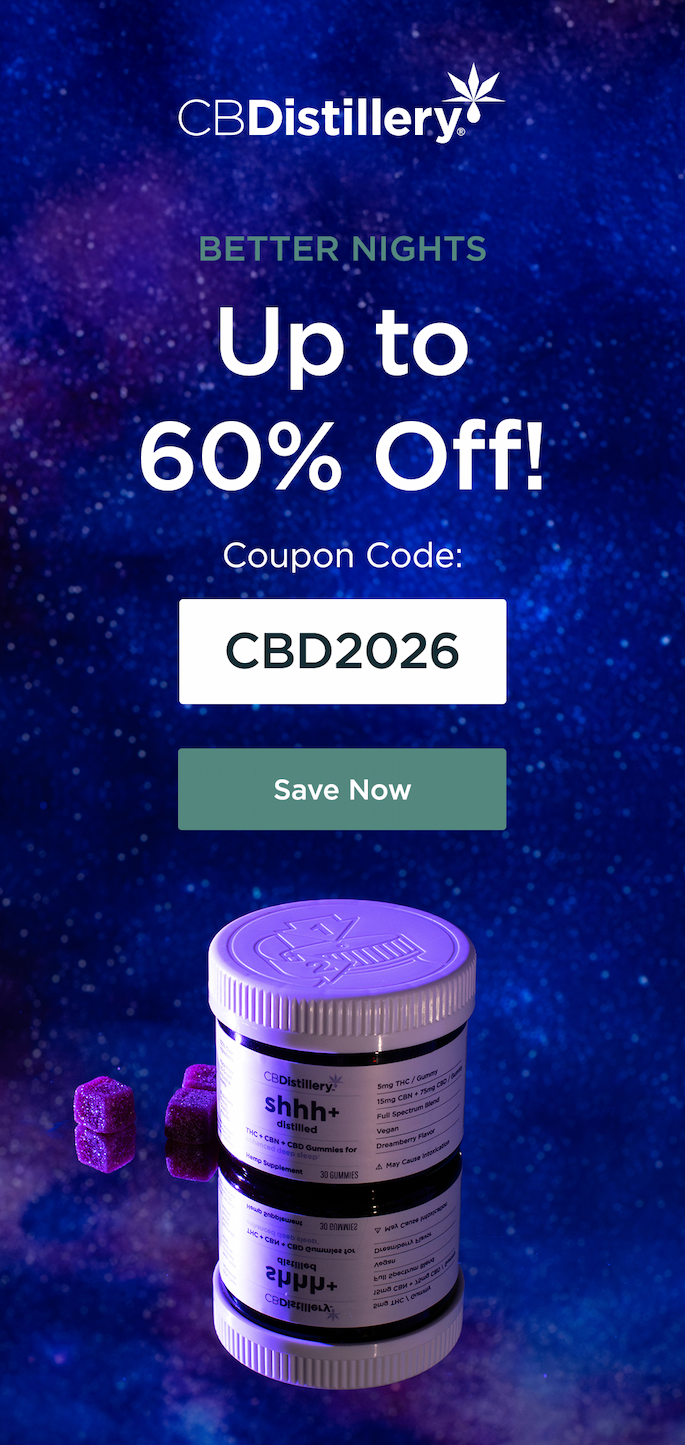Better Nights, up to 60% Off! with coupon code CBD2026 Save Now